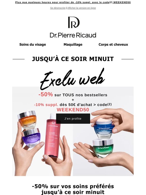 Jusqu'à ce soir : -50% sur TOUS les bestsellers 💓