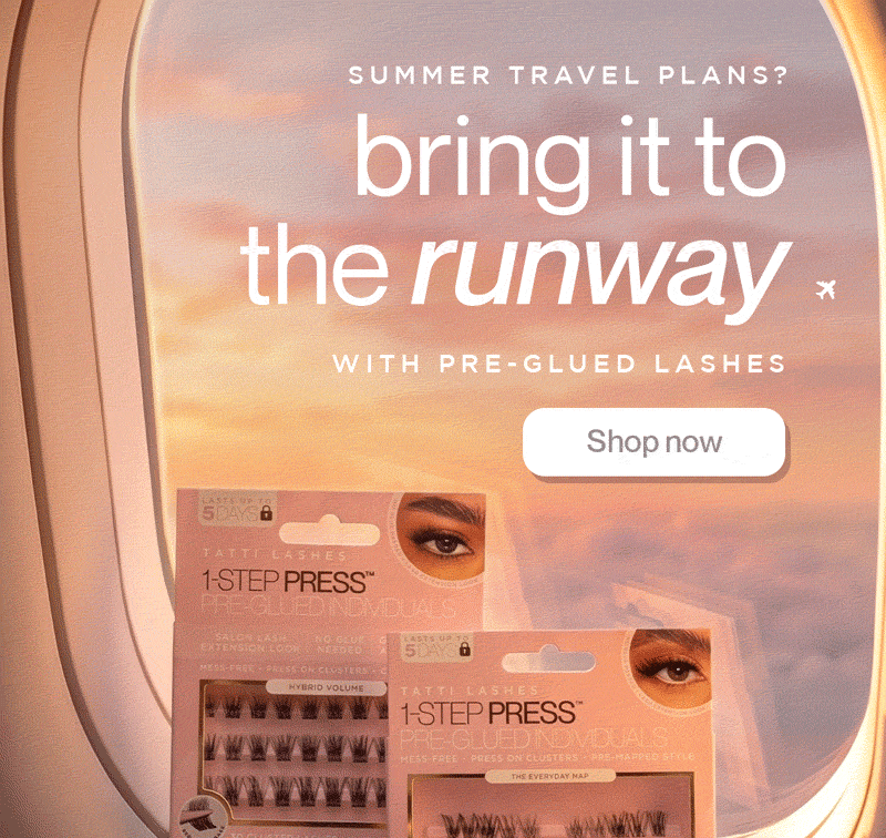 Summer travel plans? bring it to the runway with pre-glued lashes