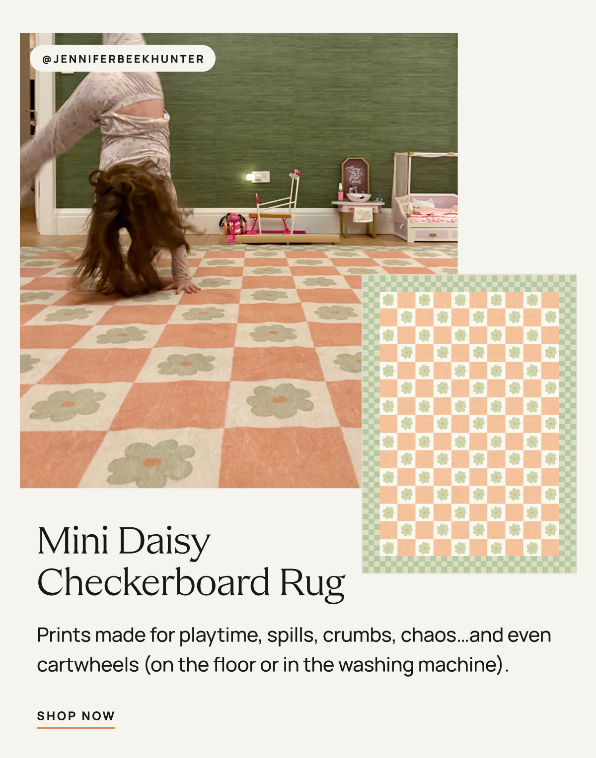 Mini Daisy Checkerboard Rug 