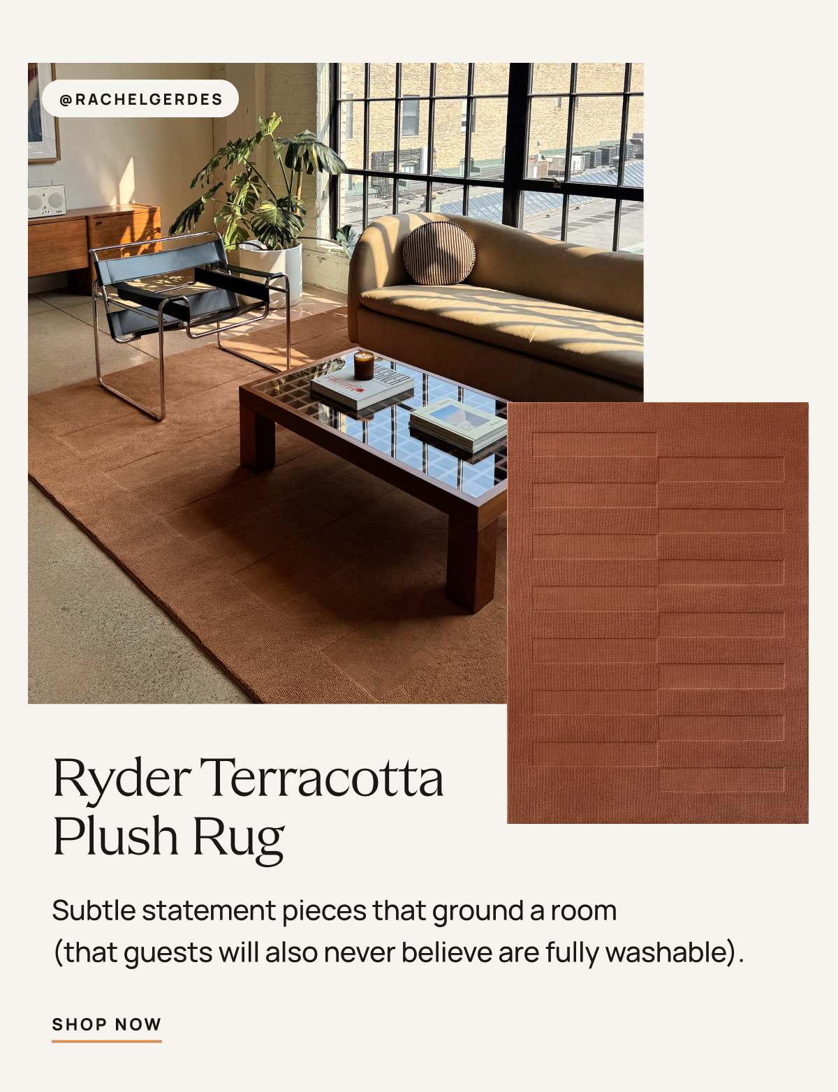 Ryder Terracotta Plush Rug 