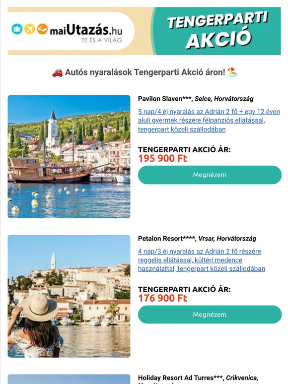 😎 Tengerparti Akció – Napfény, tenger, szuper árak! 🌴