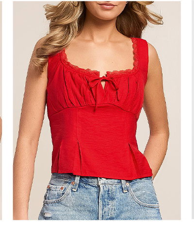 Lace Trim Tank Top