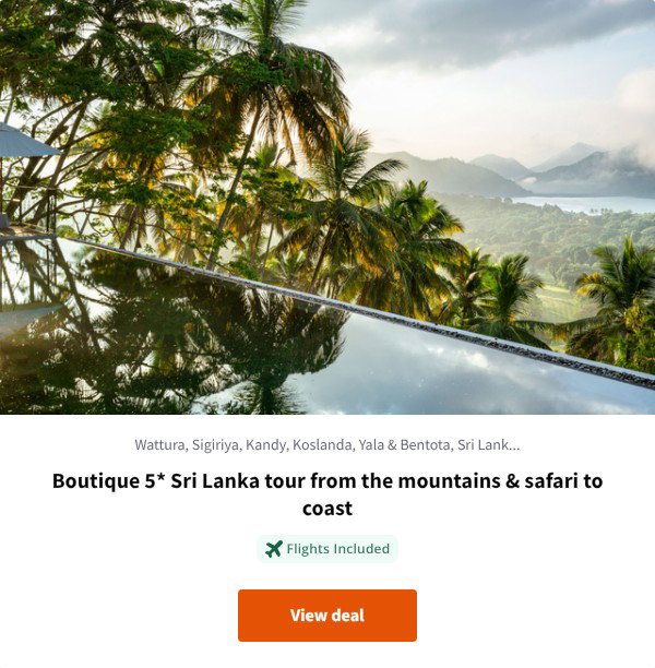 Boutique 5* Sri Lanka tour from the mountains & safari to coast