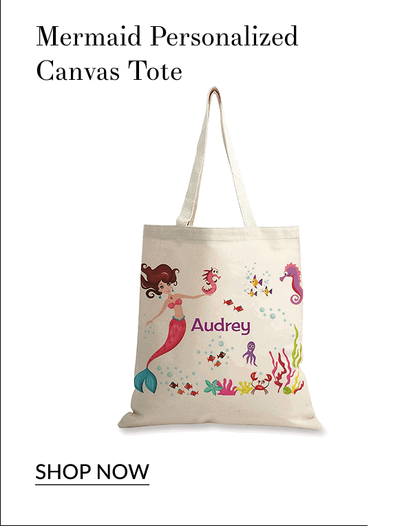 Mermaid Personalized Canvas Tote [Click here to Shop Now]