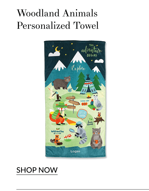 Woodland Animals Personalized Towel [Click here to Shop Now]