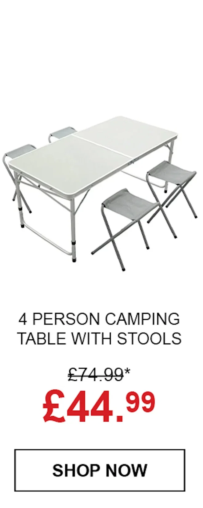 4 Person Camping Table with Stools