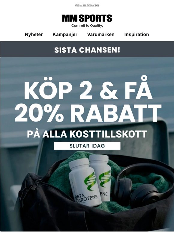 Sista chansen! Köp 2 och få 20%