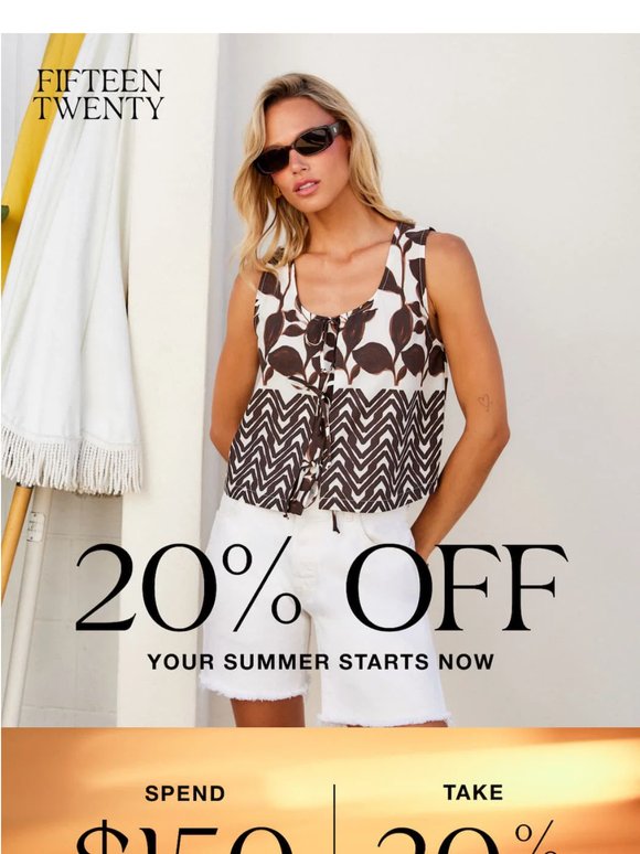 A little sunshine (and 20% off ☀️)