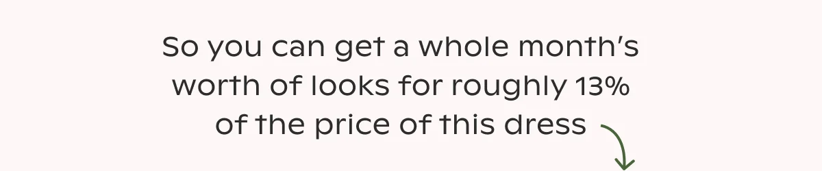 Get a month's worth of looks for 13% of the price of this dress.