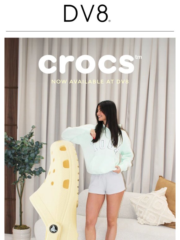 CROCS now available at DV8 💛