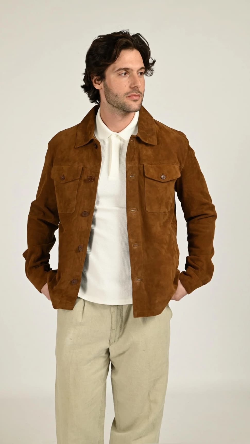 Veste en daim Windham tabac