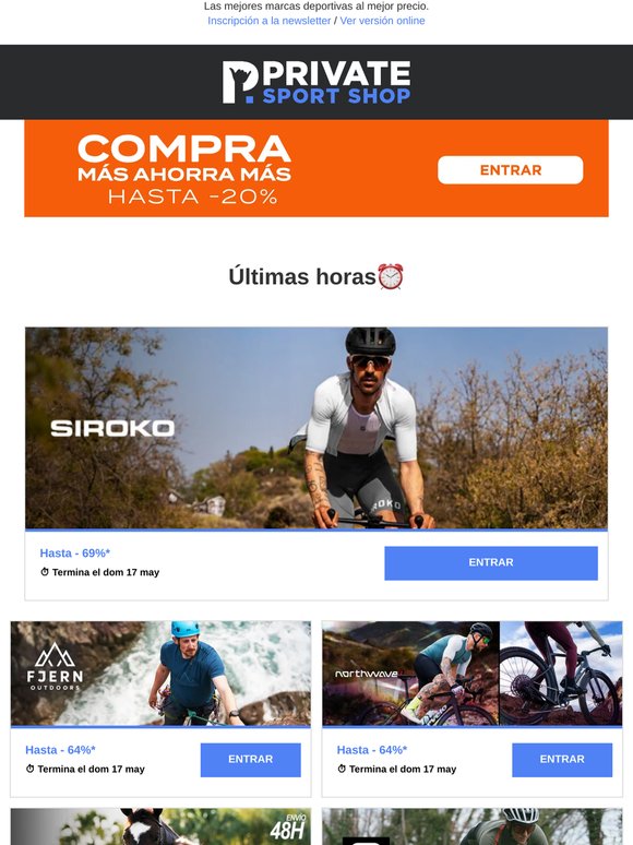 Solo hasta esta noche: Siroko, Fjern Ropa, Northwave, Equiline, Sportful