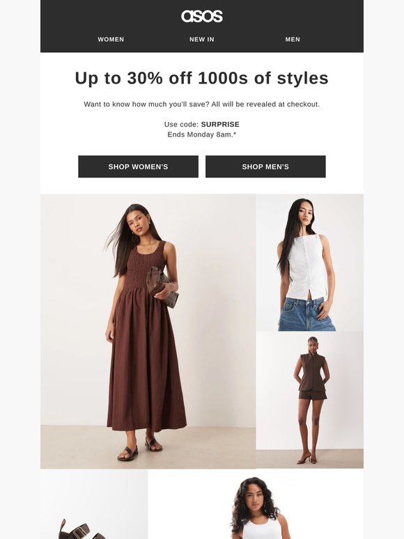 Up to 30% off 1000s of styles