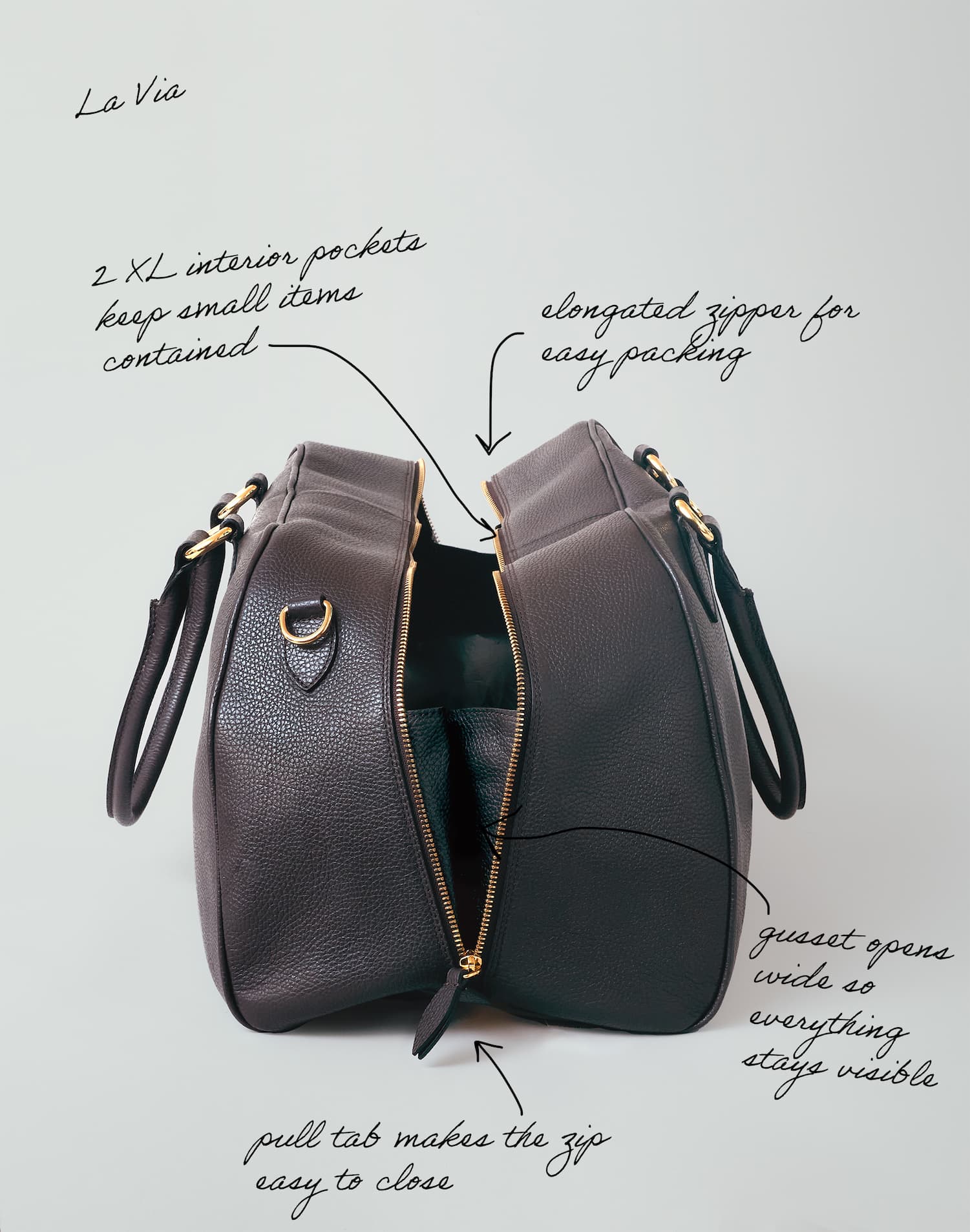 La Via in chocolate, with handwritten design notes