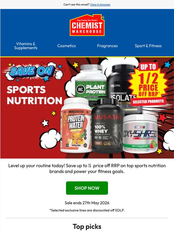 Save & train harder with our Sports Nutrition sale 🏋