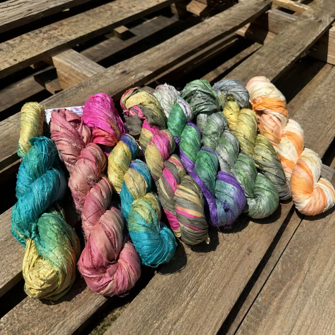 Spring Awakening Sari Silk Ribbon Yarn Set