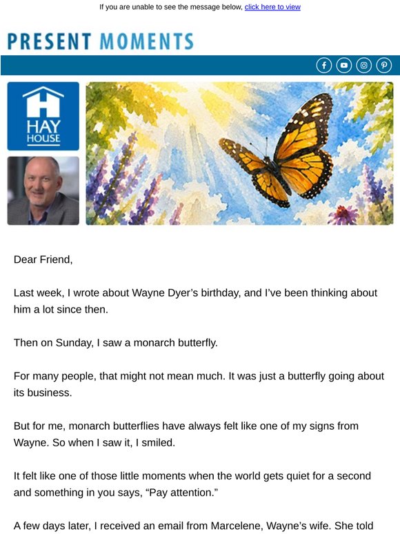 A butterfly, a blinking clock, and the power of signs