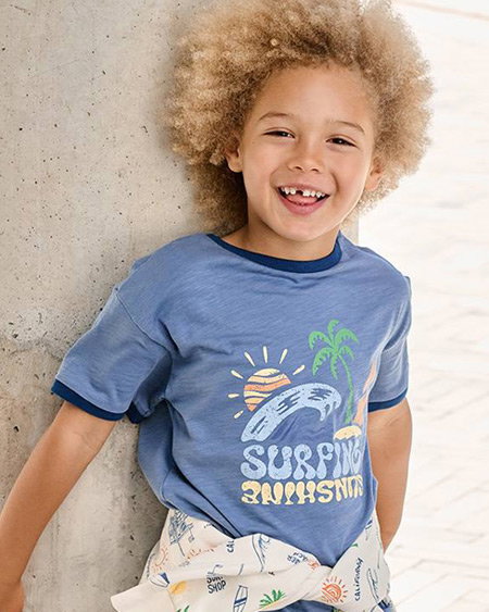 T-shirt met korte mouwen blauw