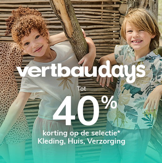 vertbaudays  to 40% korting op de selectie* Kleding, Huis, Verzorging
