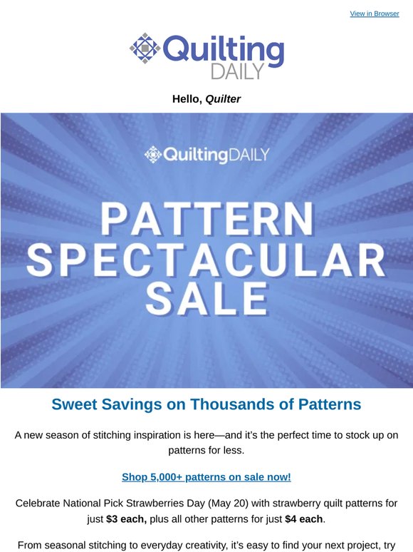 ✨ Pattern Spectacular: $3 and $4 Deals!