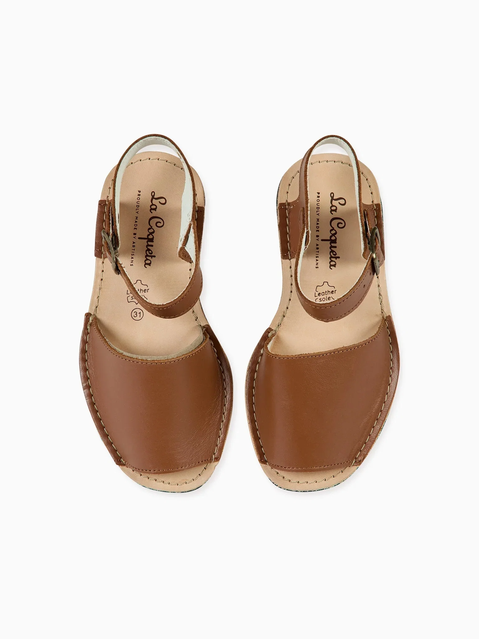 Image of Tan Avarca Leather Kids Sandals
