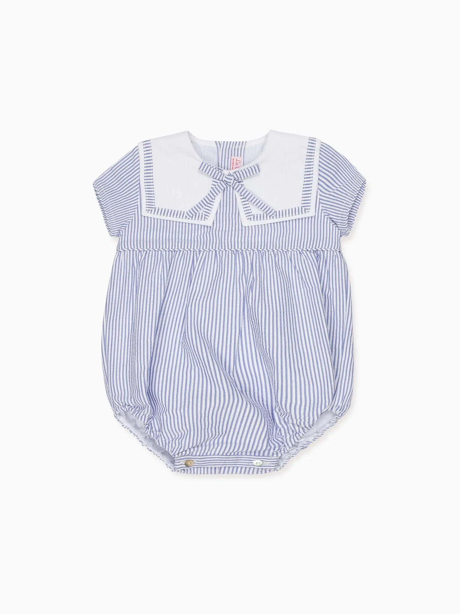 Image of Dark Blue Stripe Mar Baby Romper