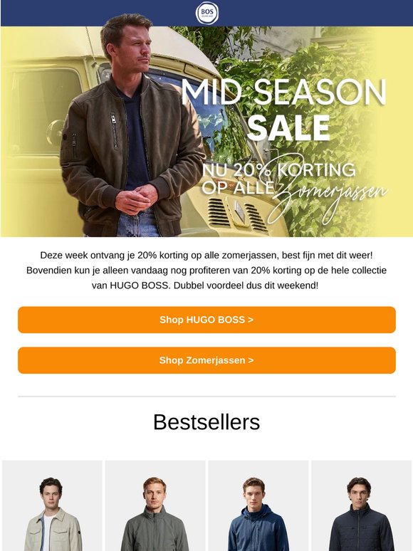 20% korting op alle zomerjassen in de Mid Season Sale!