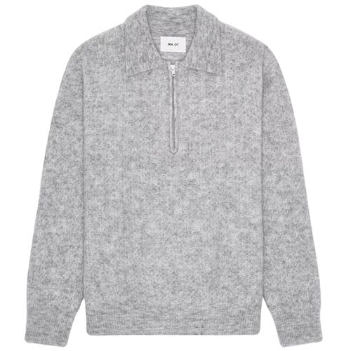 NN07 Alfie Half Zip Polo - Sable Grey