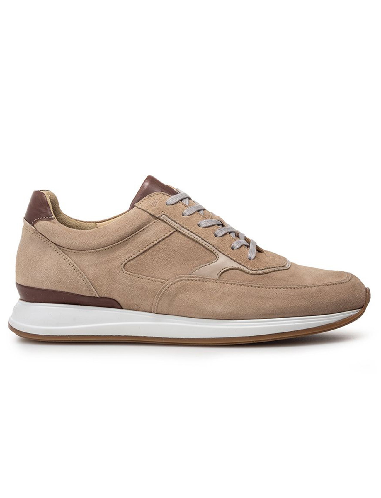 Van Bommel sneaker beige suede effen casual luxe sneaker
