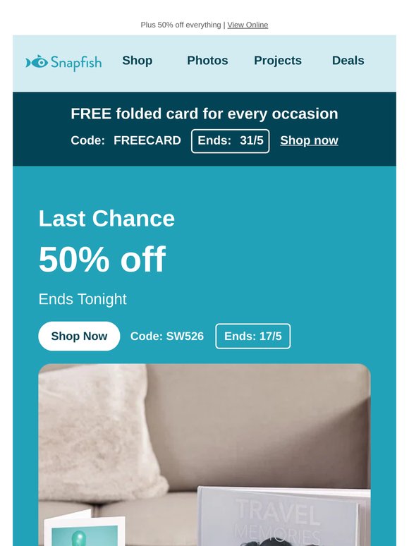 Ends tonight 📚 50% off photo books