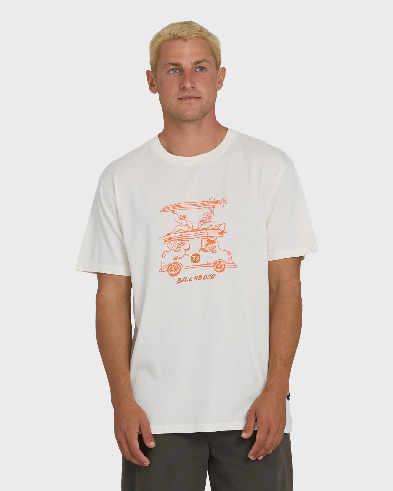 Image of Stack Wave Washed Premium Short Sleeve Knit T-Shirt - Off White