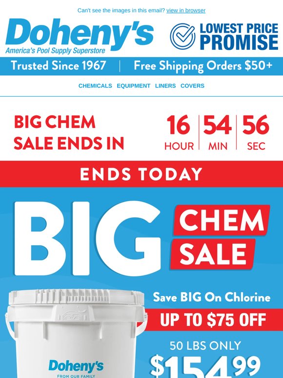 BIG Chem Sale Final Splash 💦$75 OFF Chlorine  Tabs