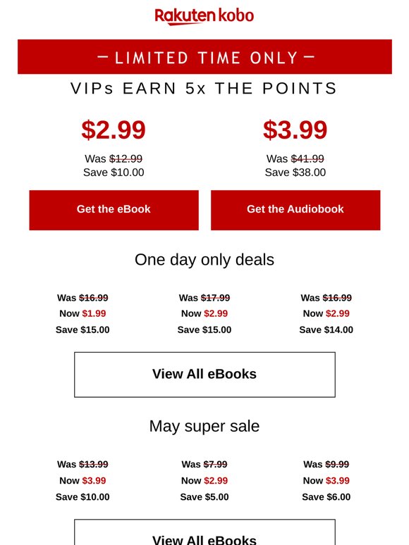 Today-only book deals starting from $1.99