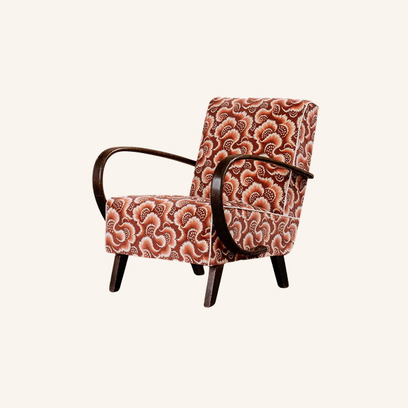Jindrich Halabala Armchair Reupholstered In Harlequin x Henry Holland Fabric