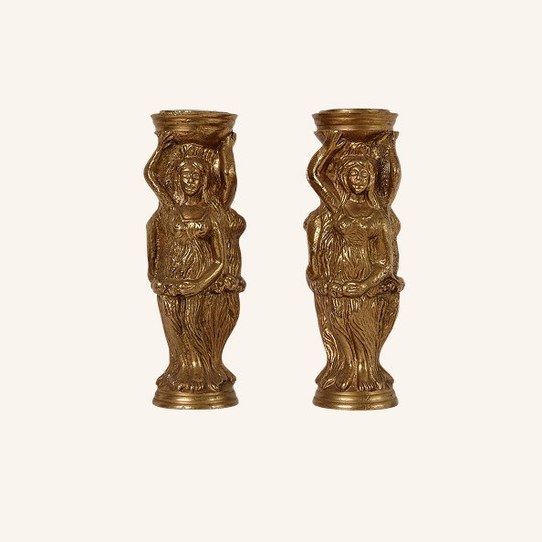 Gilt Metal Candle Holders