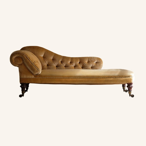 Velvet Chaise Longue, 1800s