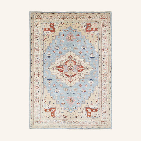 Handknotted Turkish Geometric Carpet