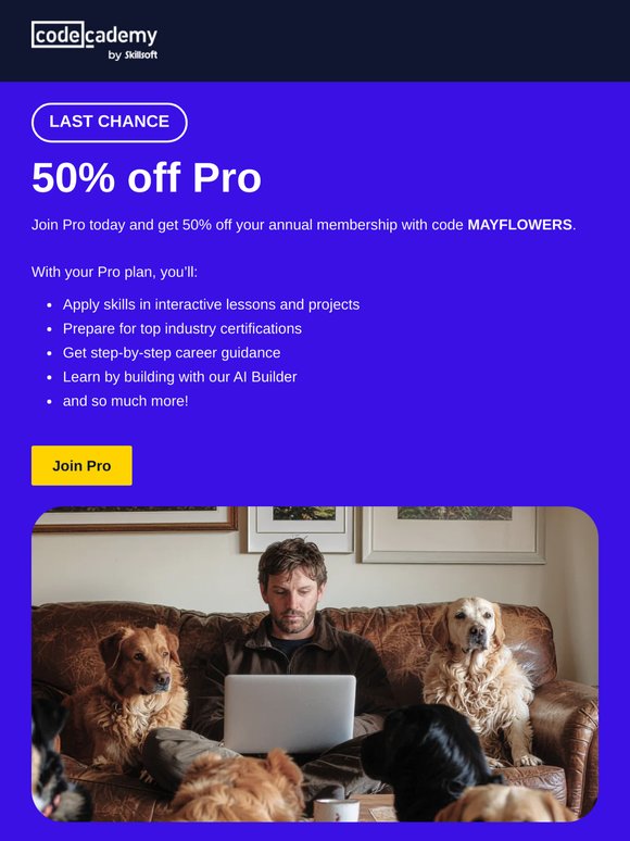Last chance: 50% off