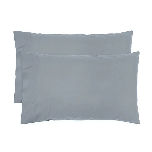 Bambury Temple Organic Cotton Pillowcase Pair Steel Blue