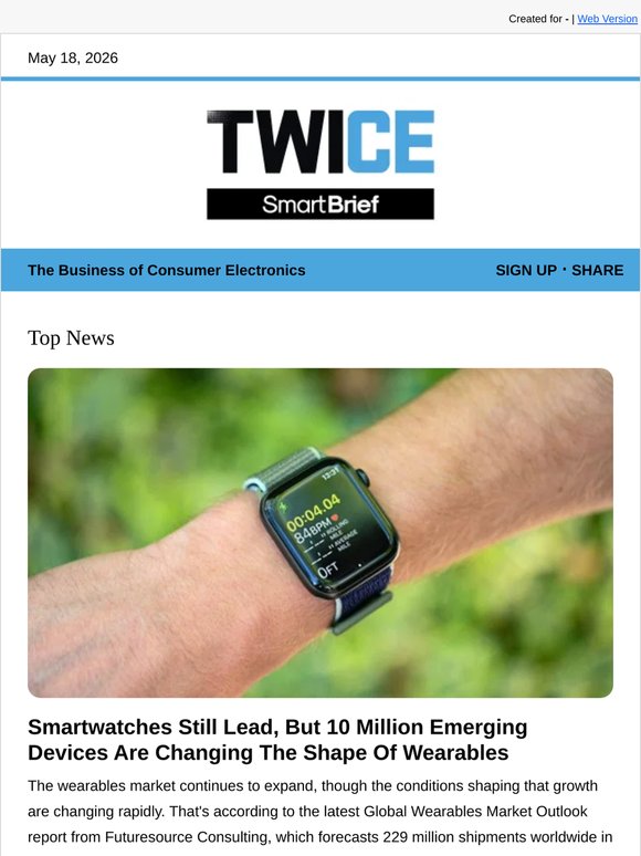 Smartwatches Still Lead, But 10 Million Emerging Devices Are Changing The Shape Of Wearables