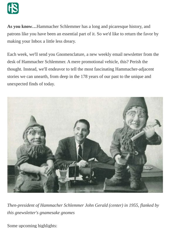 Interesting news from Hammacher Schlemmer