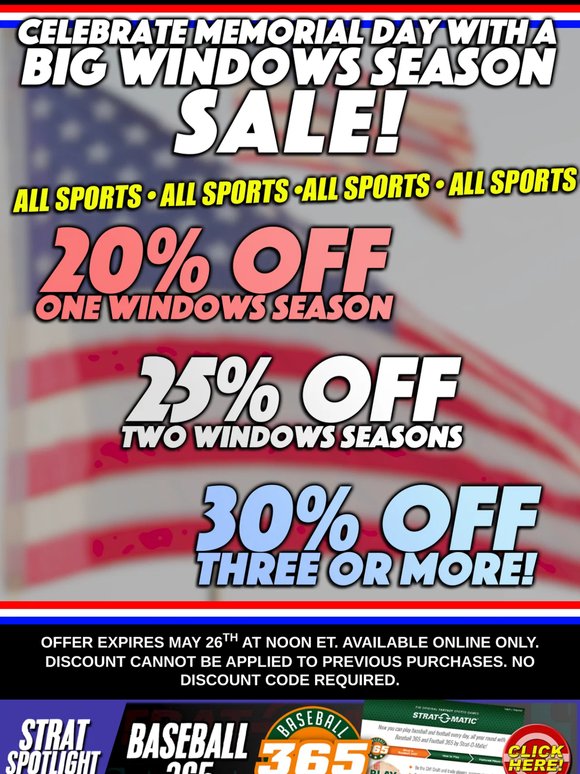 Get Windows Seasons For Less With Our Memorial Day Sale!