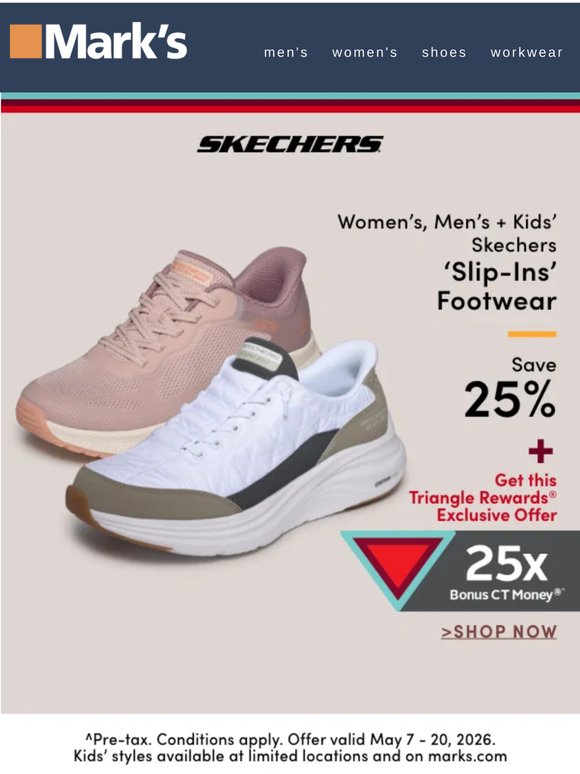 Save 25% on Skechers 'Slip-Ins' 👟