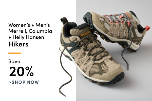 Women's + Men's Merrell, Columbia, & Helly Hansen Hikers Save 20%