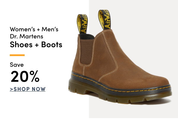 Women's + Men's Dr. Martens Shoes & Boots Save 20%