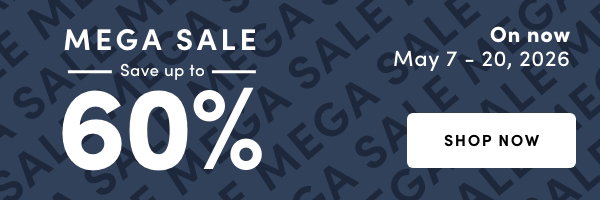 MEGA SALE Save up to 60% On now: May 7 – 20, 2026