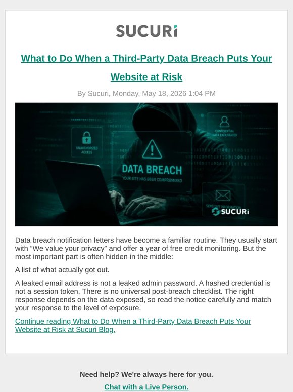 What to Do When a Third-Party Data Breach Puts Your Website at Risk