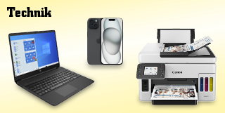 Technik - Aktenvernichter, Audio & Hifi, Beschriftungsgeräte, Laminiergeräte, Computer & Notebooks, Computerzubehör, Diktiergeräte, Drucker, Faxgeräte, Gaming, Navigation und vieles mehr