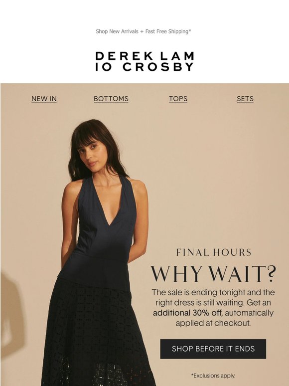 Final Hours: 30% Off Dresses Ends Tonight