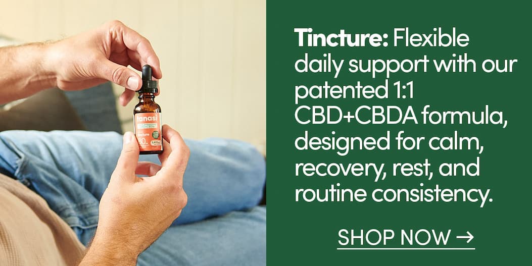 Tincture: Promote calm, recovery, and rest with our defined-spectrum, university-developed formula.